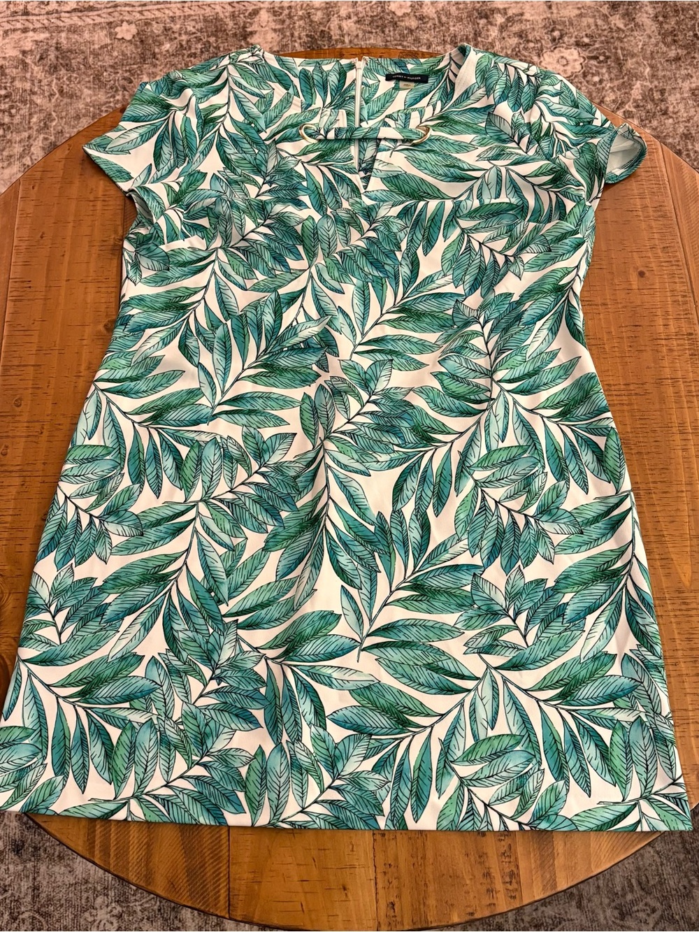 Tommy Hilfiger Tropical Green Leaf Print Fitted Dress
0414
